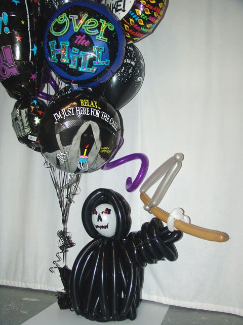 custom grim reaper balloon bouquet delivery denver