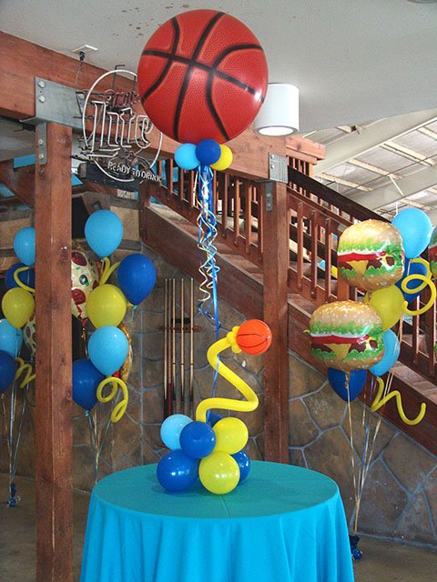 Balloon Basketball themed centerpieces denver